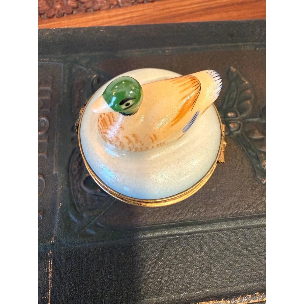 Vintage Limoges Castel Mallard Duck Trinket Box - Picture 7 of 17